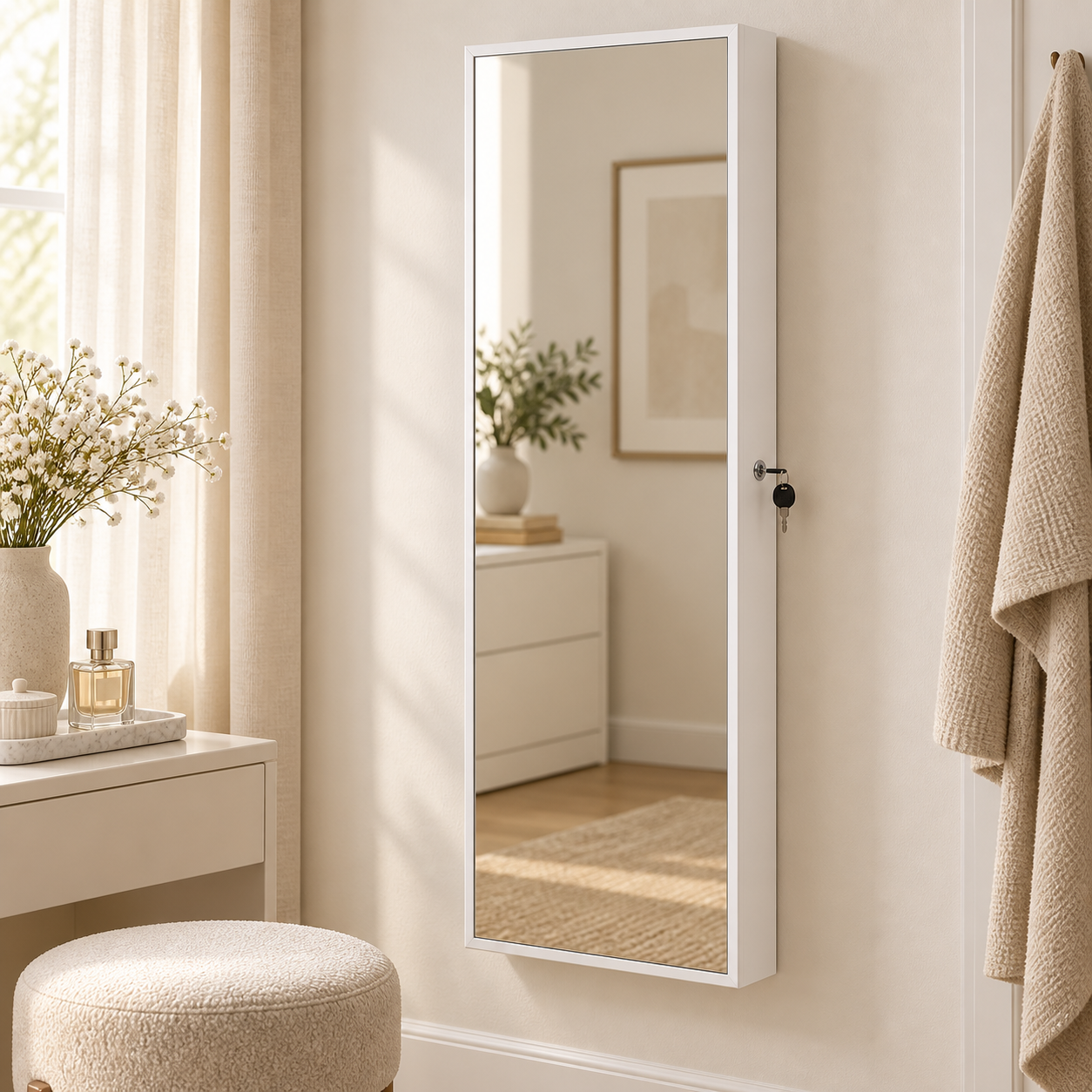 Mirror jewelry cabinet — lifestyle view