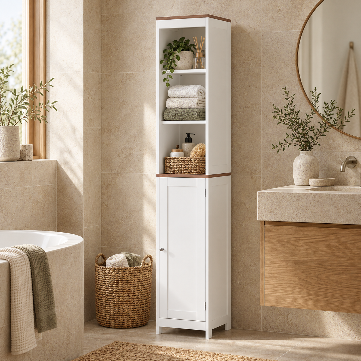 Slim linen tower — lifestyle view
